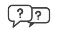 Double Question Mark Bubbles for Inquiry or Doubt, vector design Generative AI Royalty Free Stock Photo