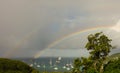 A double rainbow in the caribbean Royalty Free Stock Photo