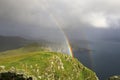 Double rainbow at isle Runde by evening