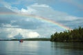 Double rainbow during kayaking in Karelia,Russia Royalty Free Stock Photo