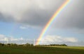 The double rainbow near the windmill park.