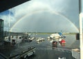 Double rainbow in Ottawa airport