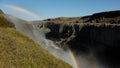 Double rainbow over the canyon near the Dettifors Waterfall