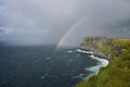 A double rainbow over the Cliffs of Moher in Ireland Royalty Free Stock Photo