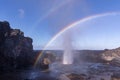 Double rainbow over Nakalele blowhole. Royalty Free Stock Photo