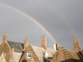 Double Rainbow over old Red Brick Houses