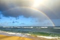 Double rainbow over the beach and ocean, Kapaa, Kauai, Hawaii, USA Royalty Free Stock Photo