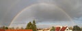 Double rainbow panorama Royalty Free Stock Photo