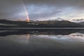 Double rainbow reflected