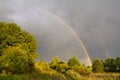 Double rainbow in sky Royalty Free Stock Photo