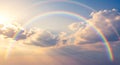 Double rainbow in the sky with sun rays Royalty Free Stock Photo