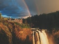 Double rainbow at snoqualmie falls Royalty Free Stock Photo