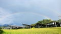 Double rainbow at Solar Farm Comayagua Royalty Free Stock Photo