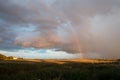 Double rainbow after storm,  in Gura Portitei,  Romania Royalty Free Stock Photo