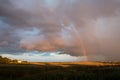 Double rainbow after storm,  in Gura Portitei,  Romania Royalty Free Stock Photo