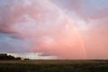 Double rainbow after storm,  in Gura Portitei,  Romania Royalty Free Stock Photo