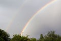 Double rainbow after a storm in the village.