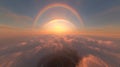 Double Rainbow Sunset Above Clouds Royalty Free Stock Photo