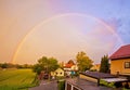 Double rainbow at sunset Royalty Free Stock Photo