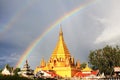 Double Rainbow and Yadanar Manaung Pagoda, Nyaungshwe, Myanmar