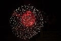 Double red and white firework Royalty Free Stock Photo