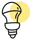 Double reflector light bulb, icon icon