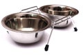 Double removable pet feeding dish bowls