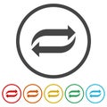 Double reverse arrow icon. Set icons in color circle buttons Royalty Free Stock Photo