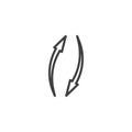 Double reverse arrow line icon