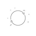 Double reverse arrow, replace, exchange simple vector line icon isolated on white background. Editable stroke