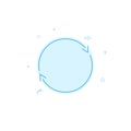 Double reverse arrow, replace, exchange flat vector icon. Filled line style. Blue monochrome design. Editable stroke
