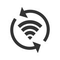 Double Reverse wifi icon. Network reboot symbol. Sign app button vector