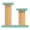 Double scratch post icon cartoon vector. Cat tower Royalty Free Stock Photo