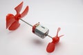 Double shaft dc motor with small propellers attach to its shafts or rotors use to make variety of hobby electronic projects