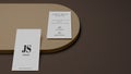 Double-Side Of Visiting Card Mockup Template On Brown Royalty Free Stock Photo