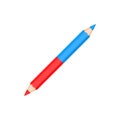 Double sided bicolor red and blue pencil