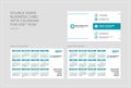 Double-sided business card template with calendar for 2017 year. Week starts Monday. Week starts Sunday. Landscape orientation. Royalty Free Stock Photo