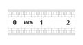 Double sided 2 inch ruler. The price of division - 32 divisions by inch. Measurement device. Calibration grid