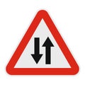 Double sided traffic icon, flat style.