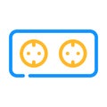 double socket color icon vector illustration