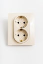 Double socket insulated on a white background.