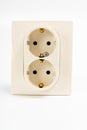 Double socket insulated on a white background.
