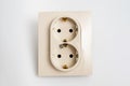 Double socket insulated on a white background.