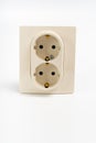 Double socket insulated on a white background.