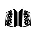 Double Speaker Boom Back to Back Vector Symbol Graphic Design Royalty Free Stock Photo