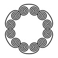 Double spiral ornament forming a circle frame.