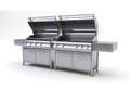 Double Stainless Steel BBQ Grill on a white background Royalty Free Stock Photo