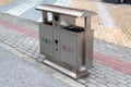 Double street container waste stainless steel bins