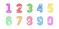 Double stripes funky numbers set, retro style design vector illustration.