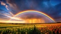 double sun and rainbow Royalty Free Stock Photo